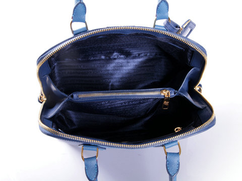 2014 Prada Saffiano Calf Leather Two Handle Bag BL0837 darkblue&blue - Click Image to Close